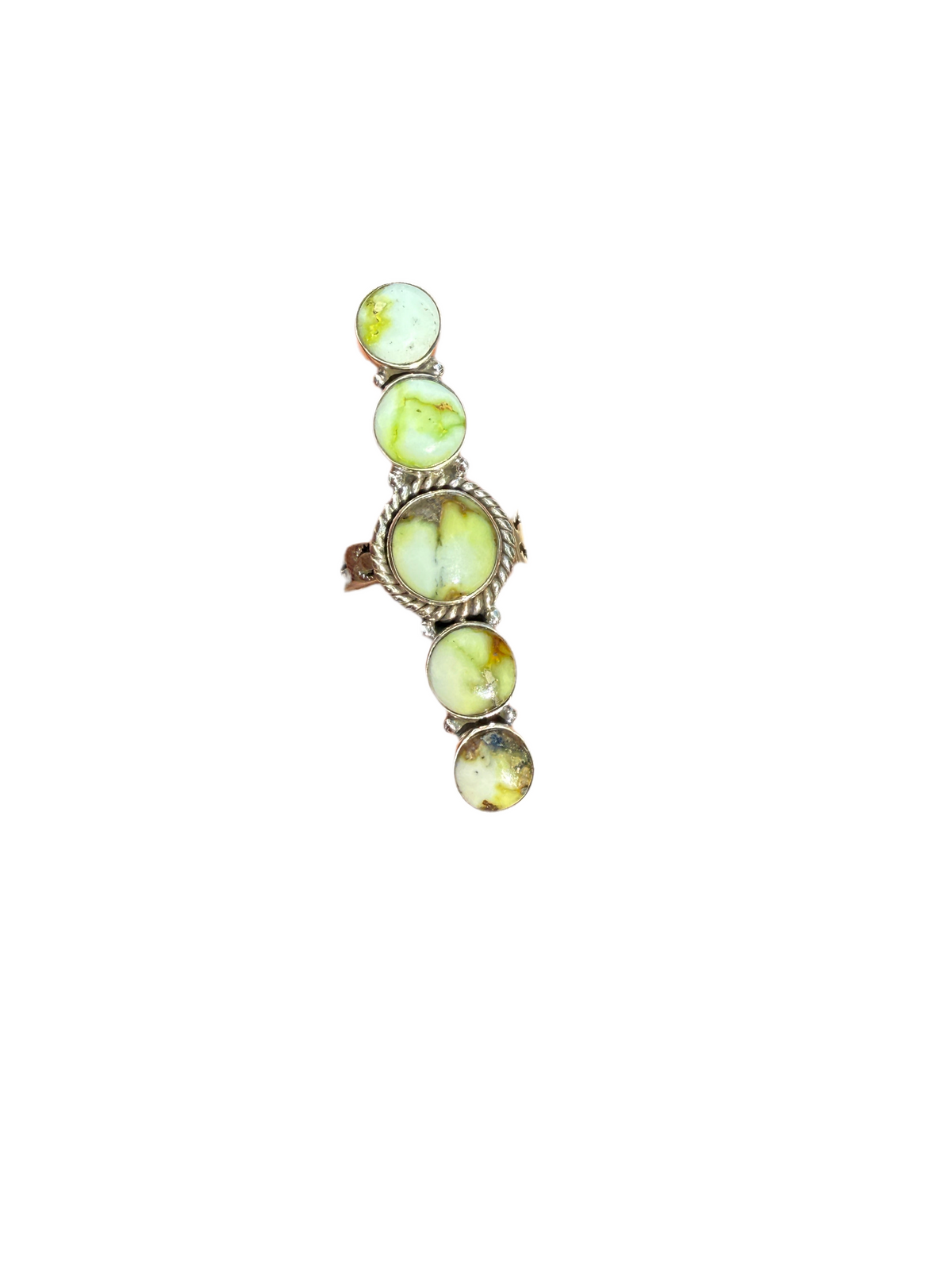 Handmade Palomino Turquoise & Sterling Adjustable 5 Stone Ring