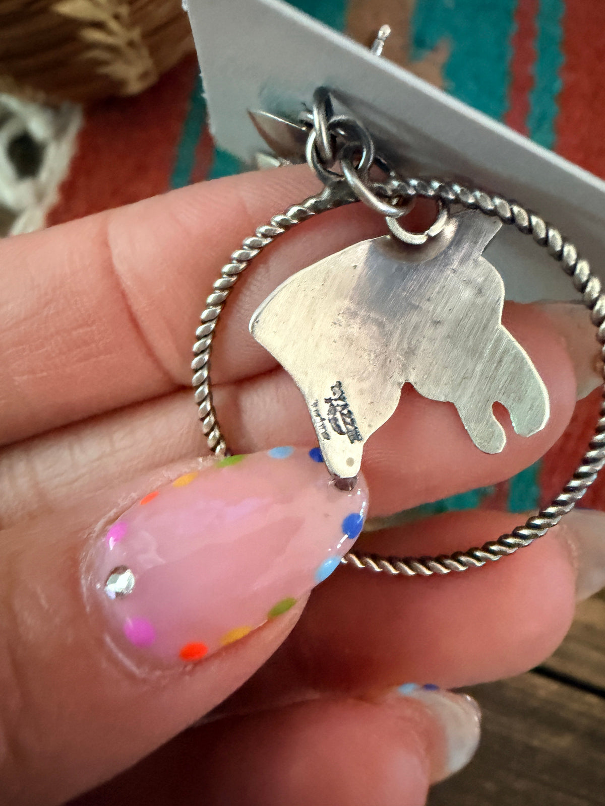 Handcrafted Sterling Silver & Turquoise Horse Dangle Earrings by Tim Yazzie