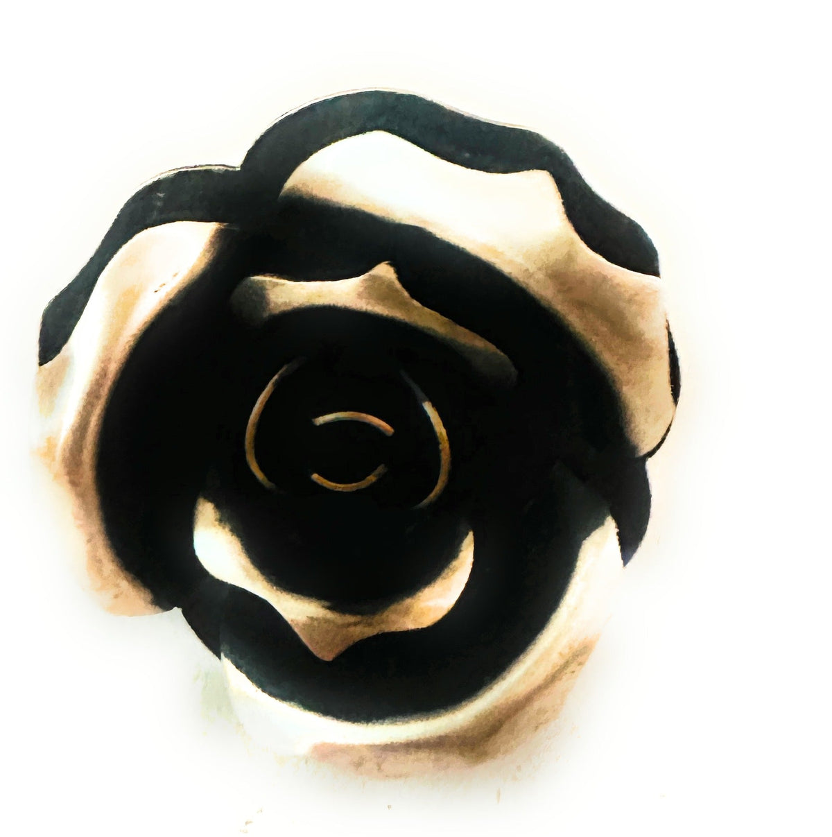 Handcrafted Sterling Silver Rose Adjustable Ring by Leander Tahe
