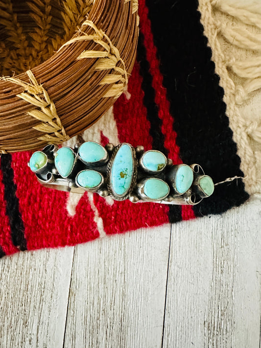 Handcrafted Sonoran Mountain Turquoise & Sterling Silver Cuff Bracelet