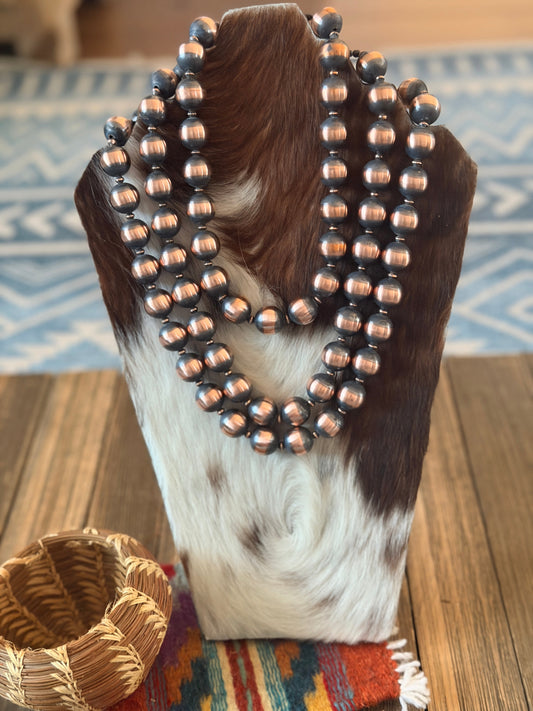 Handcrafted 16mm Copper Beaded Necklace