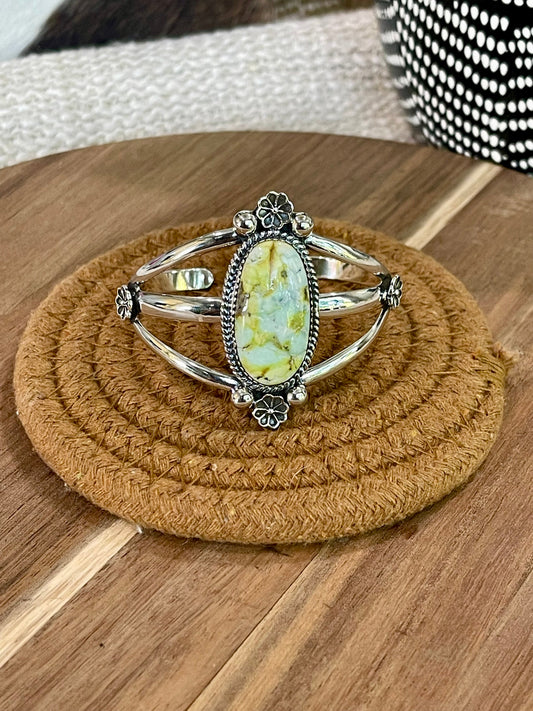 Gorgeous Handmade Sterling Silver & Palomino Cuff Bracelet