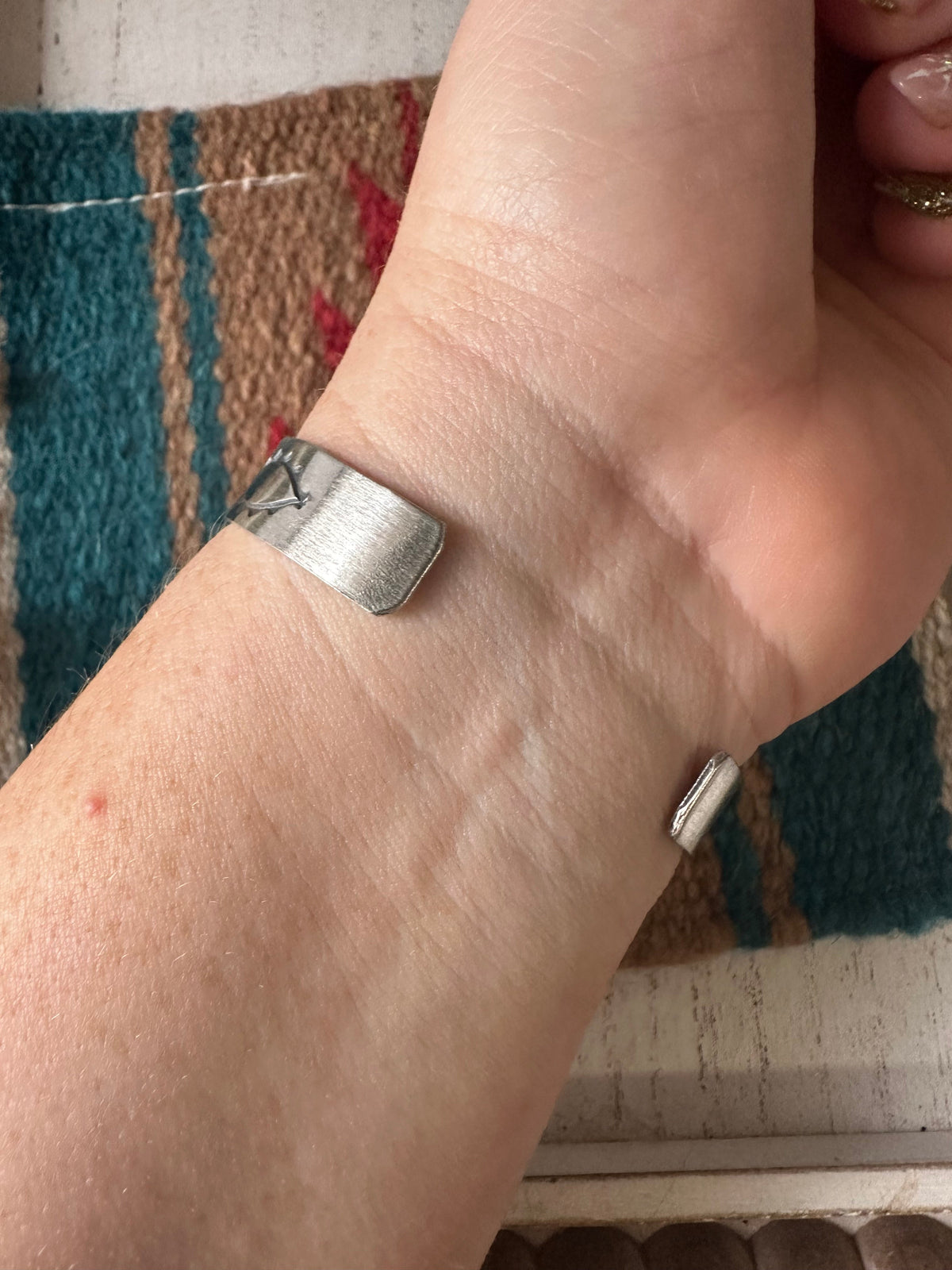 Handcrafted Sterling Silver & Queen Pink Conch Heart Cuff Bracelet