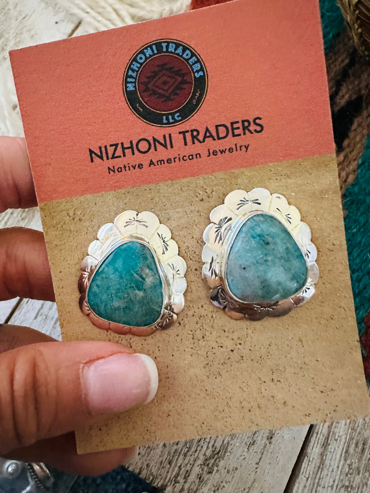 Handcrafted Turquoise & Sterling Silver Concho Post Earrings