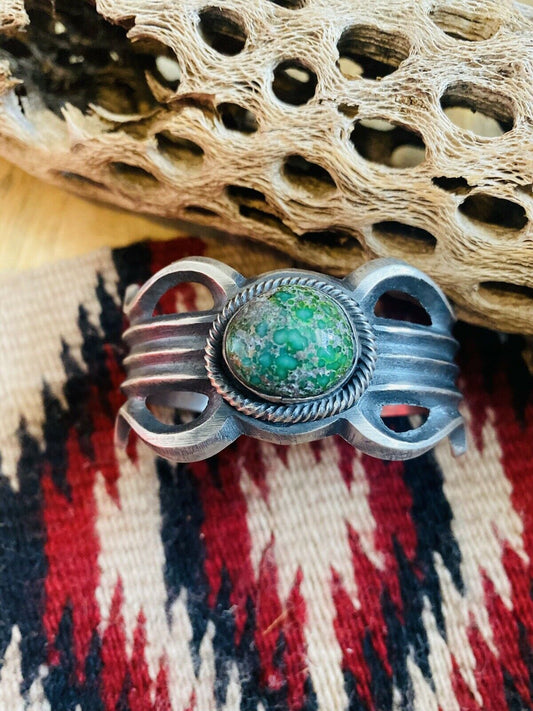 Handcrafted Sterling Silver & Sonoran Gold Turquoise Cuff Bracelet