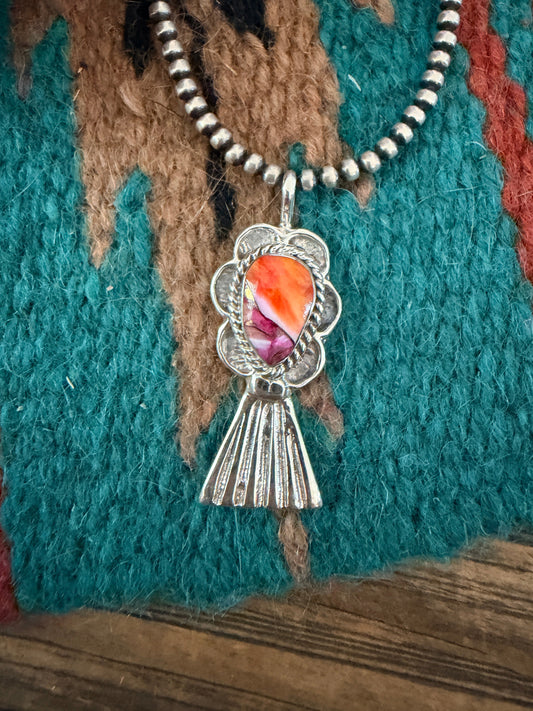 Handcrafted Sterling Silver & Pink Dream Mojave Blossom Pendant by Joseph Martinez
