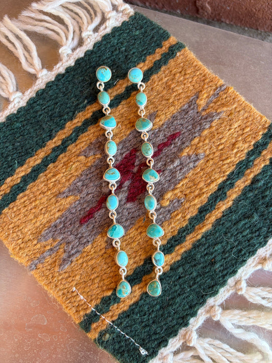 Cassidy Collection Handmade Honky Tonk Natural Royston Turquoise and Sterling Silver Dangles