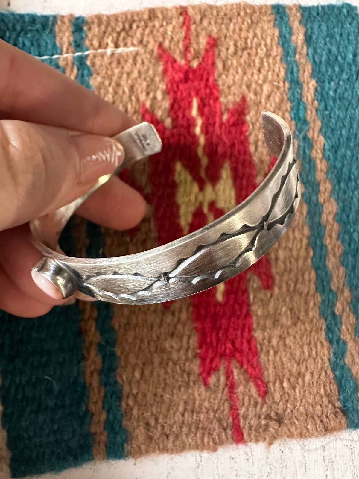 Handcrafted Sterling Silver & Queen Pink Conch Heart Cuff Bracelet