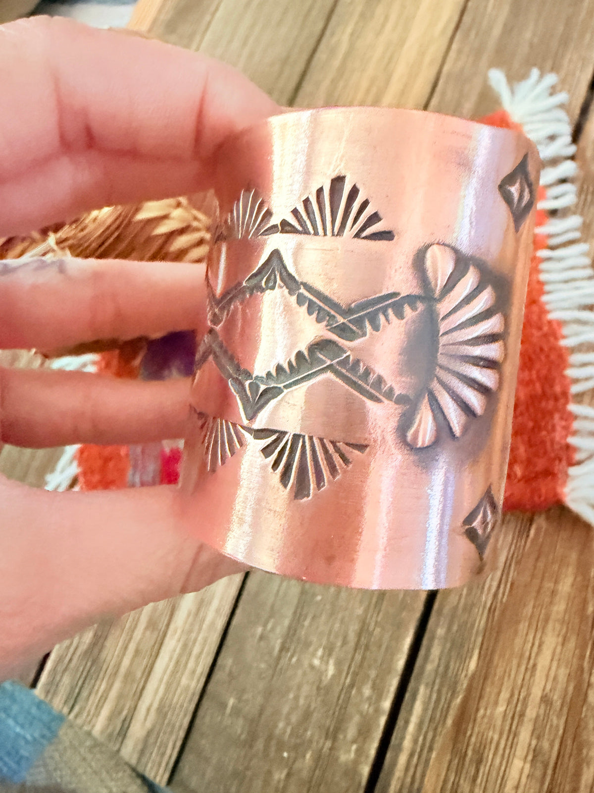 Handcrafted Copper Cuff Bracelet by Elvira Bill