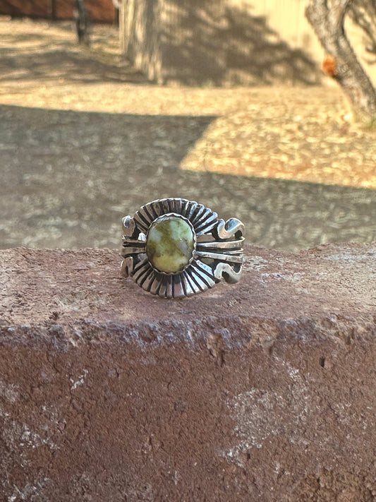 Handcrafted Russell Sam Sterling Silver & Palomino Diablo Turquoise Rings