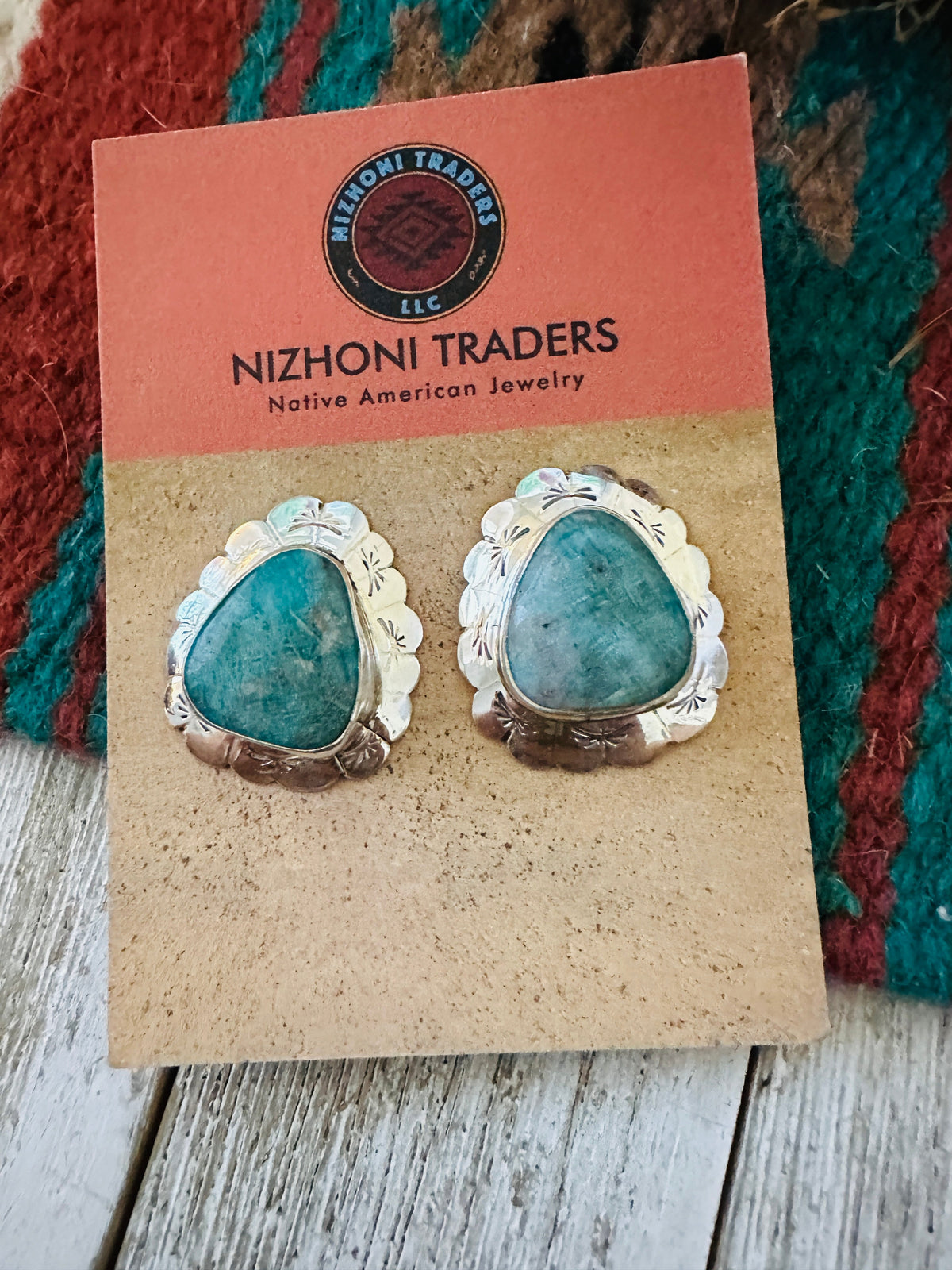 Handcrafted Turquoise & Sterling Silver Concho Post Earrings