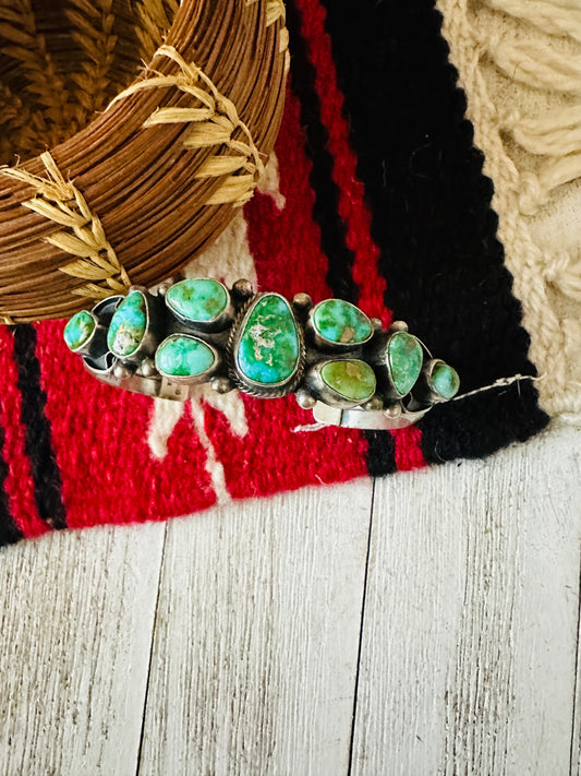 Handcrafted Sonoran Mountain Turquoise & Sterling Silver Cuff Bracelet