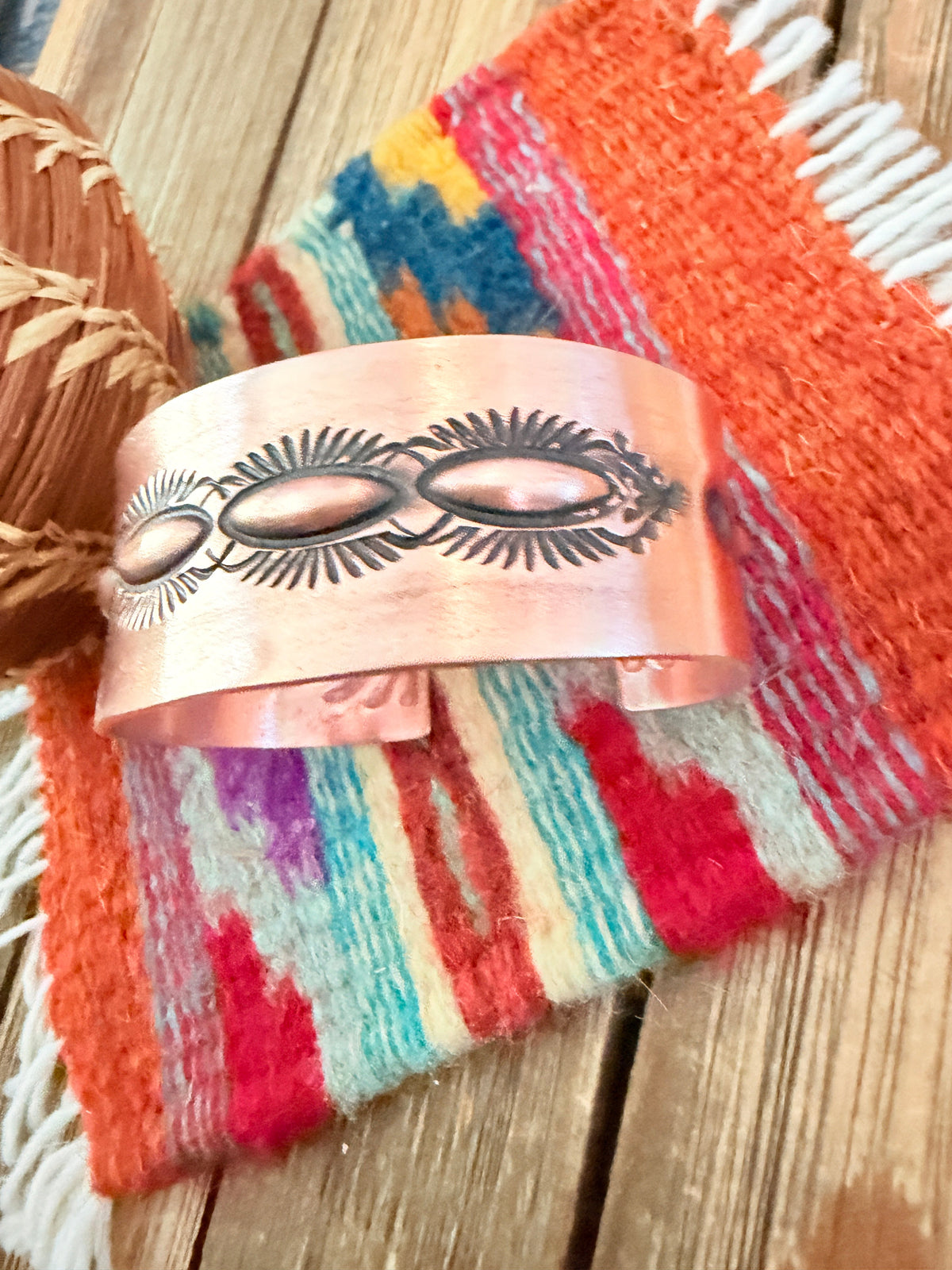 Handcrafted Copper Cuff Bracelet by Elvira Bill