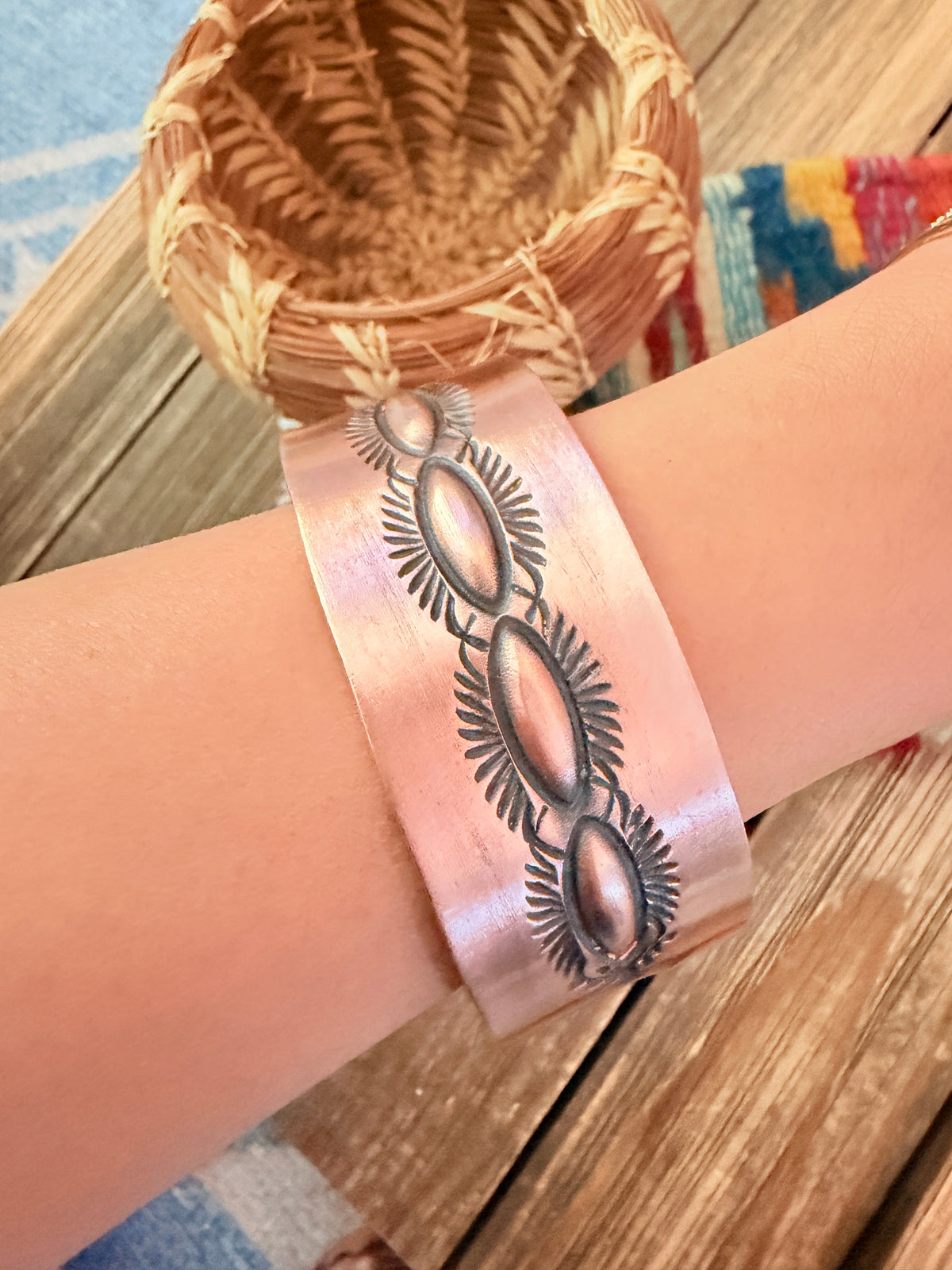 Handcrafted Copper Cuff Bracelet by Elvira Bill