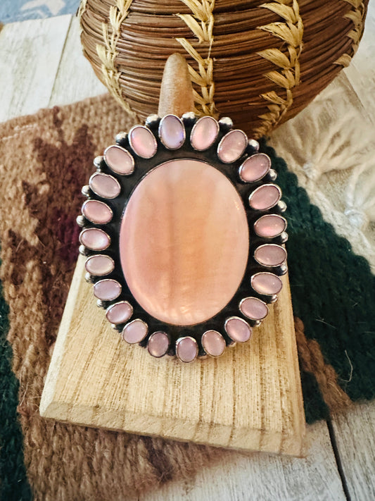 Handcrafted Mother of Pearl & Sterling Silver Ring by Jacqueline Silver
