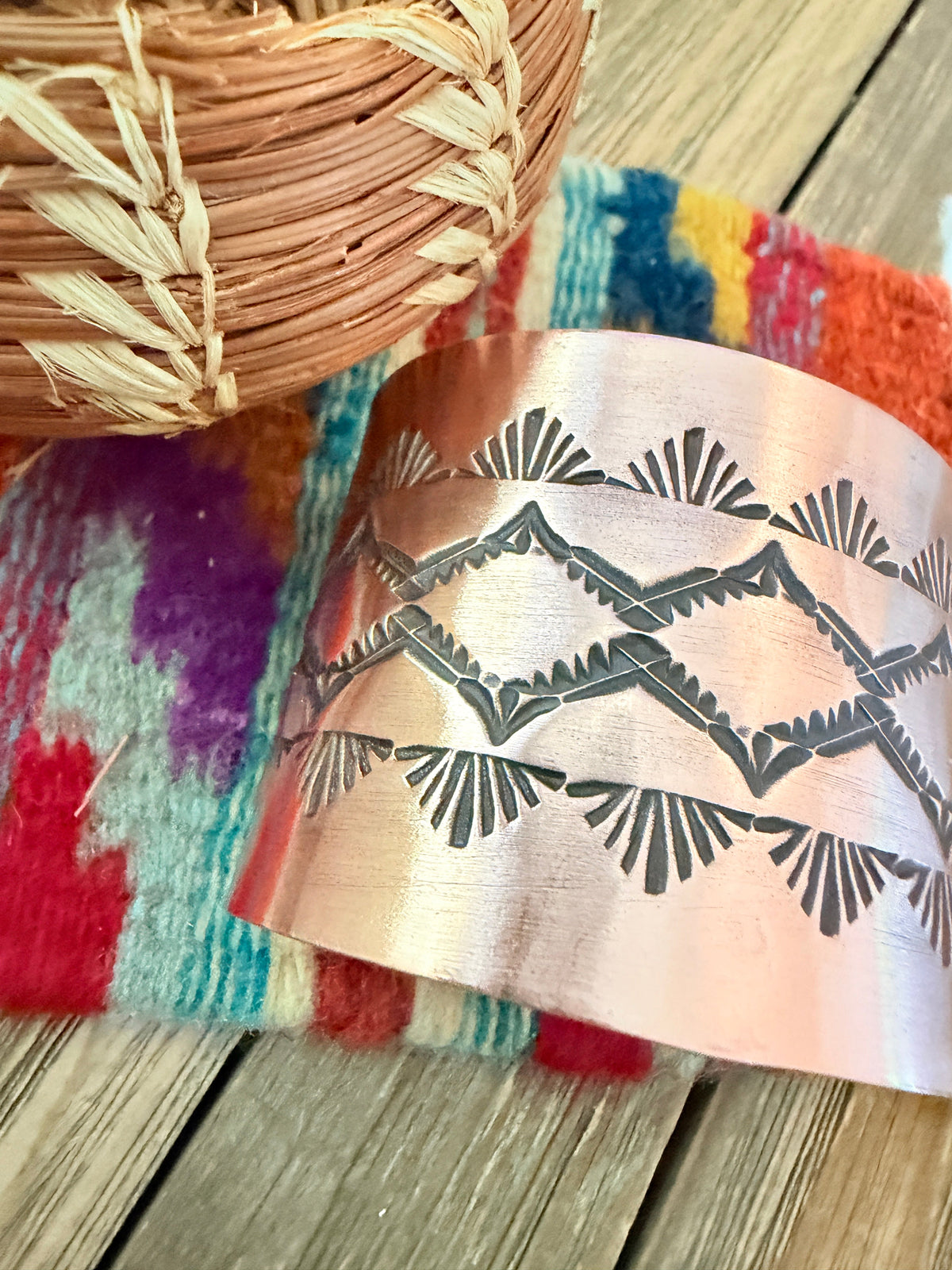 Handcrafted Copper Cuff Bracelet by Elvira Bill