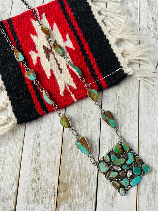 Handcrafted Sterling Silver & Royston Turquoise Necklace by Jacqueline Silver