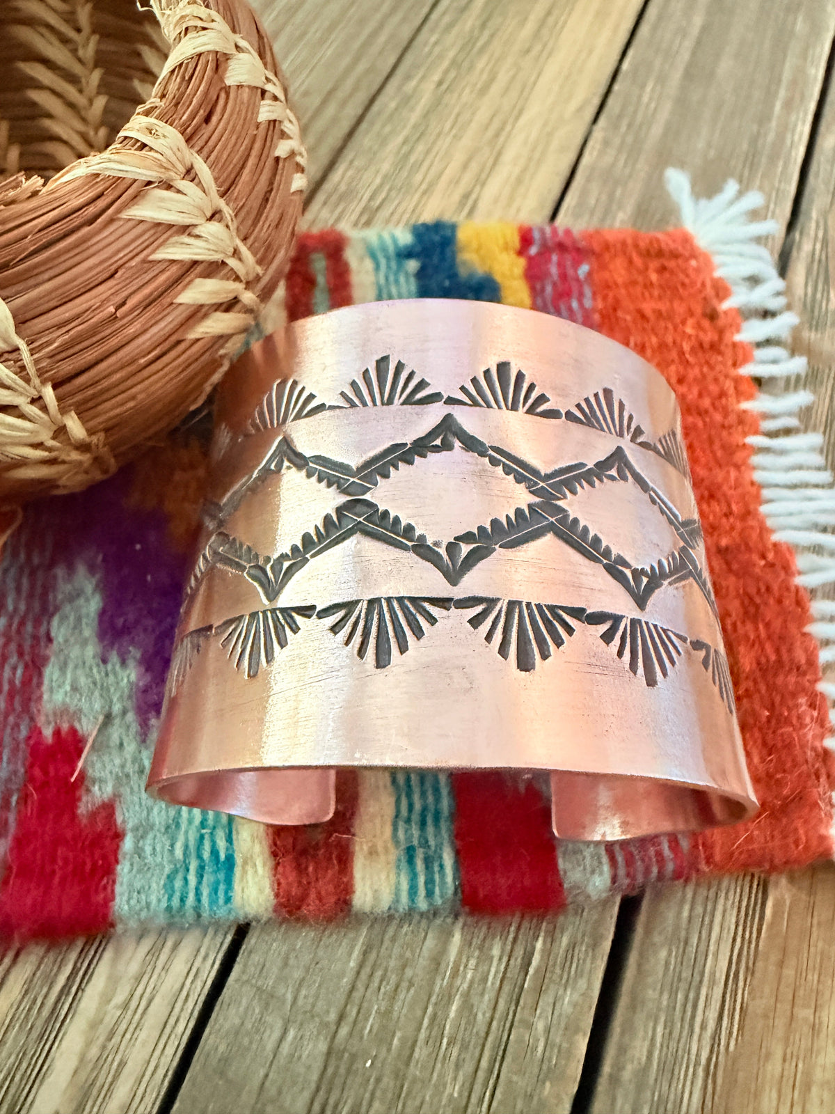 Handcrafted Copper Cuff Bracelet by Elvira Bill