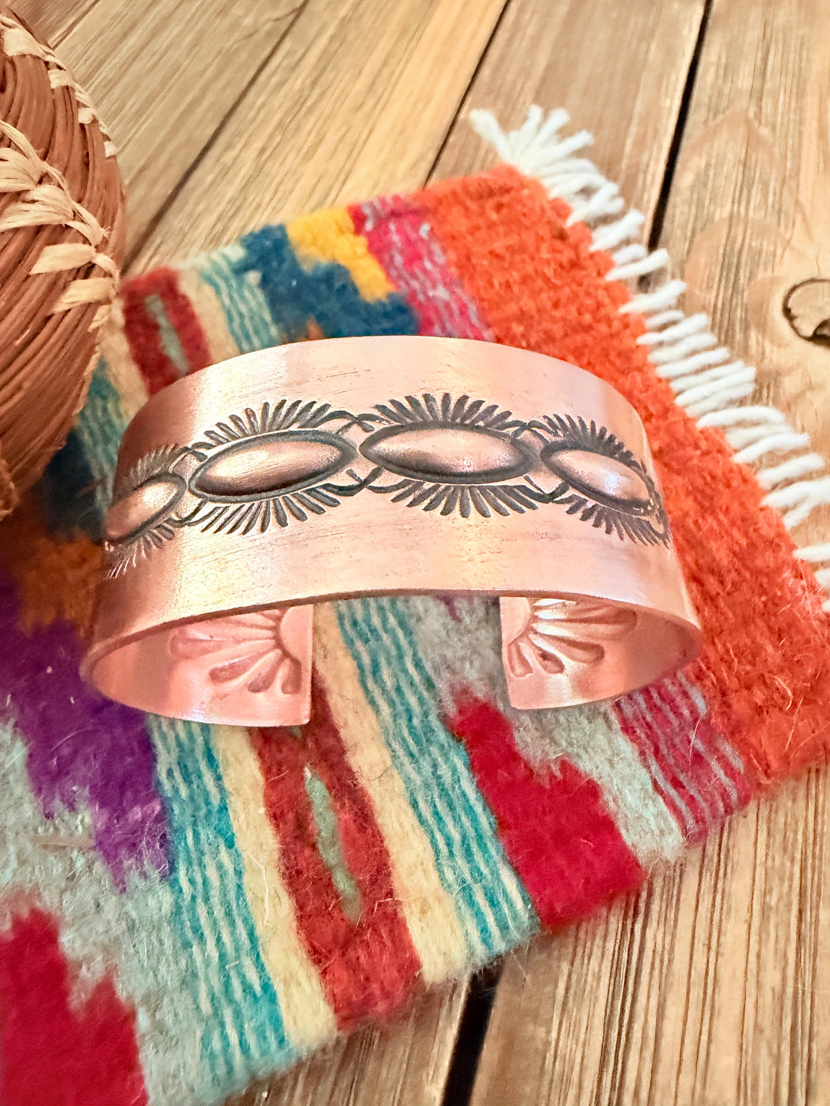 Handcrafted Copper Cuff Bracelet by Elvira Bill