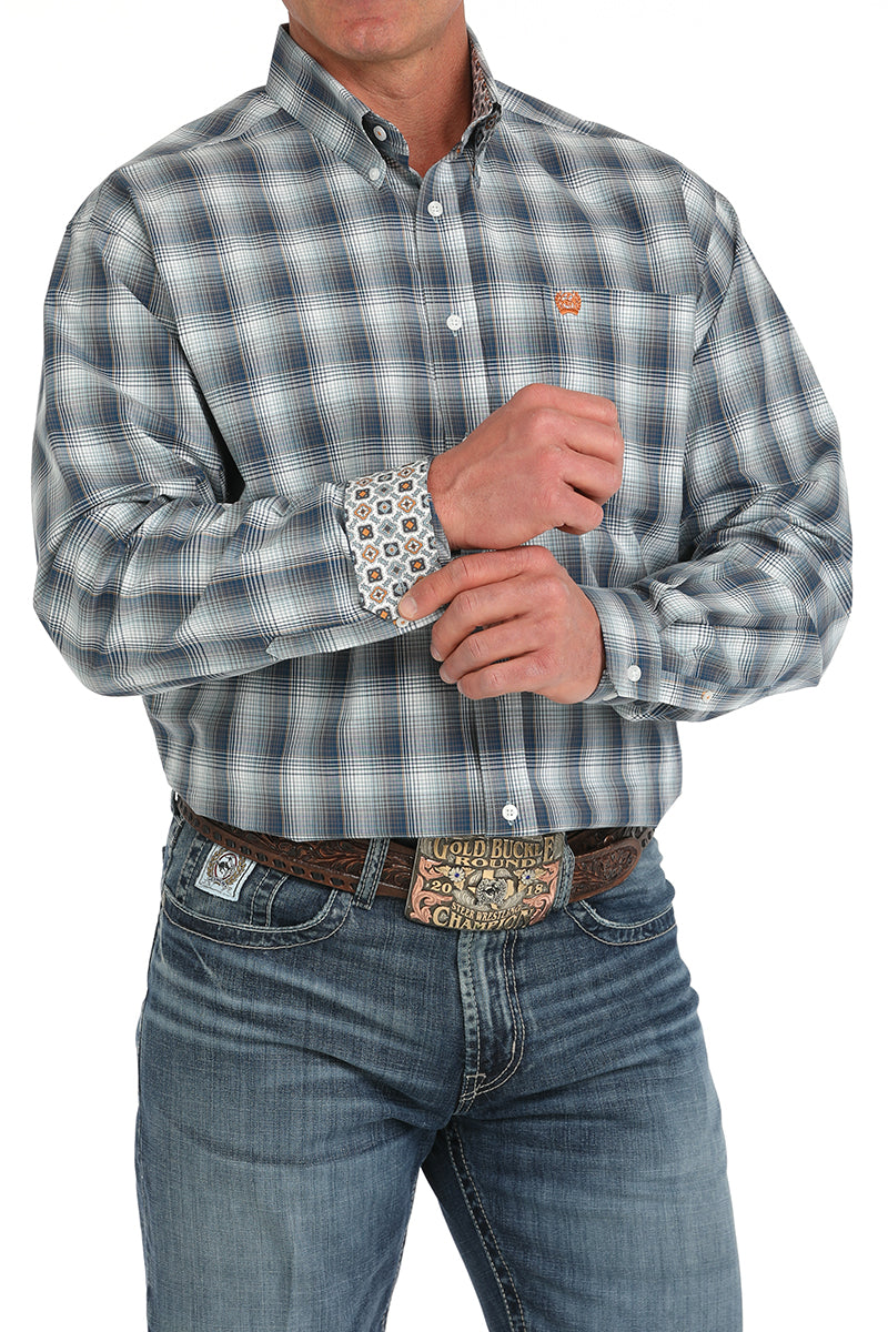 Cinch Men’s Blue Plaid Shirt (5893)