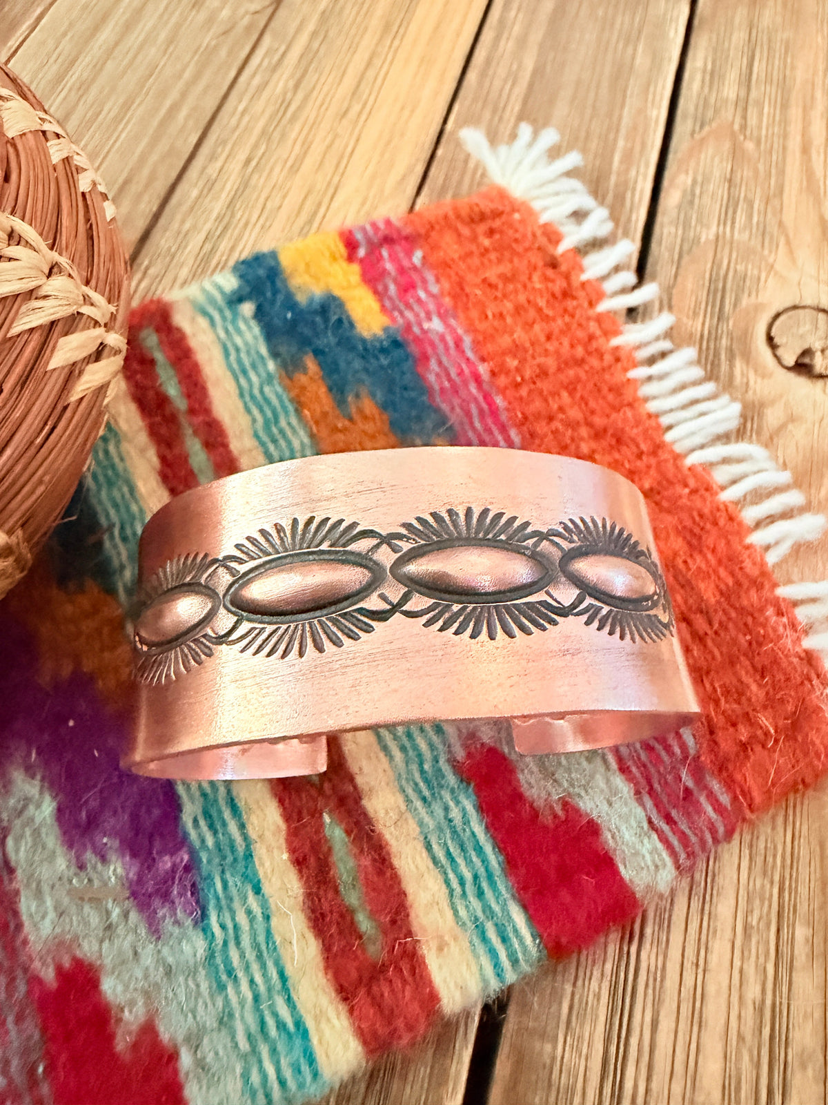 Handcrafted Copper Cuff Bracelet by Elvira Bill