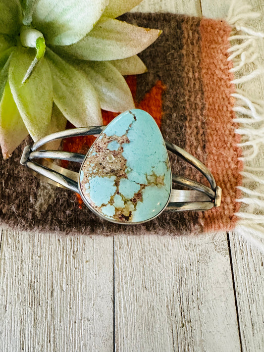 Handcrafted Golden Hills Turquoise & Sterling Silver Cuff Bracelet
