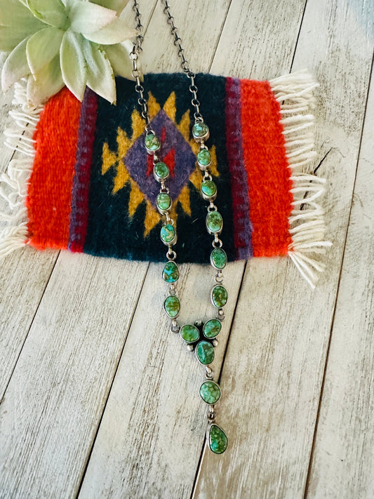 Handcrafted Sterling Silver & Sonoran Mountain Turquoise Lariat Necklace