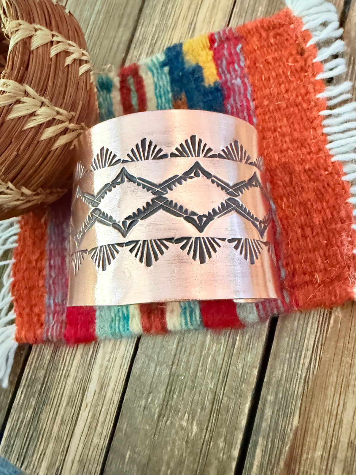 Handcrafted Copper Cuff Bracelet by Elvira Bill