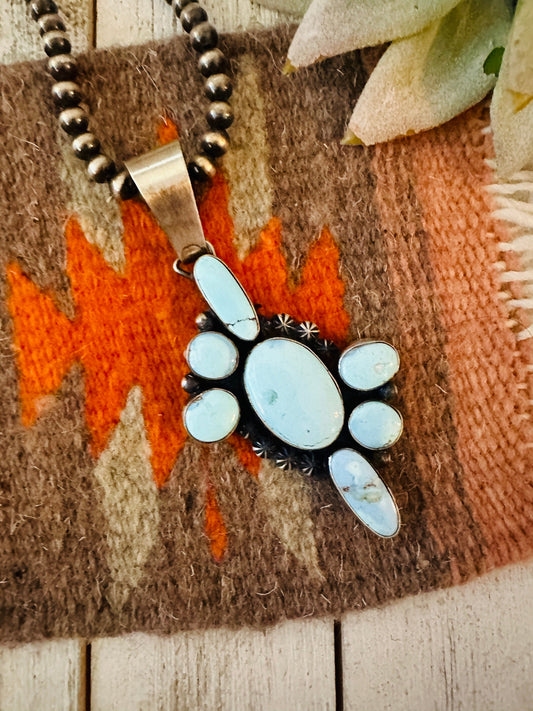 Handcrafted Golden Hills Turquoise & Sterling Silver Pendant by Paul Livingston