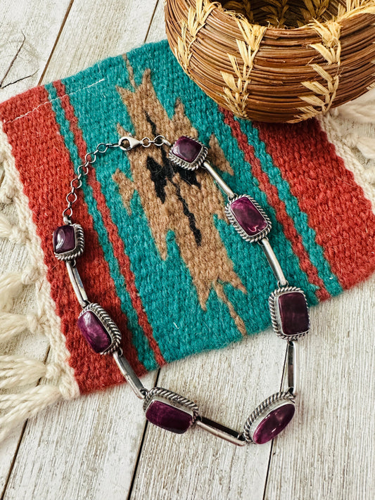 Handcrafted Sterling Silver & Purple Spiny Choker