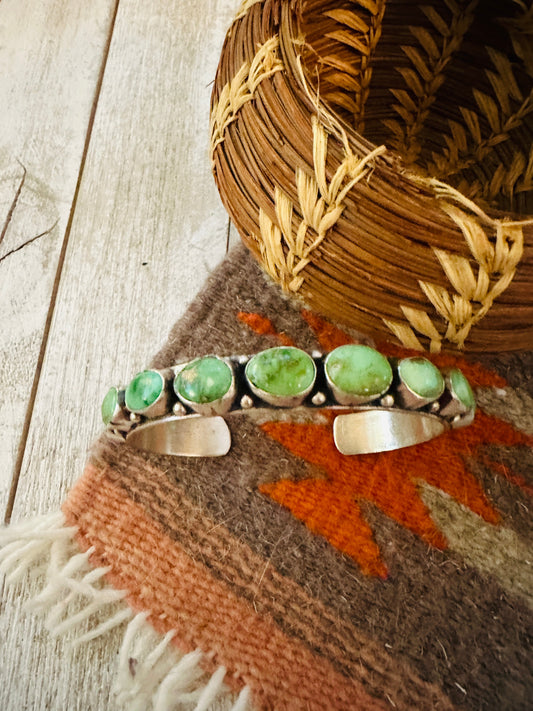 Handcrafted Sonoran Turquoise & Sterling Silver Cuff Bracelet by Bobby Johnson /