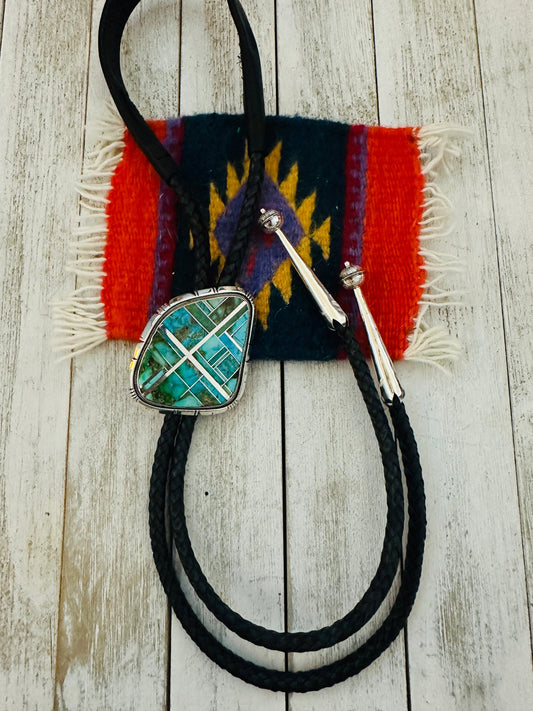 Handcrafted Sterling Silver & Sonoran Mountain Turquoise Bolo Tie