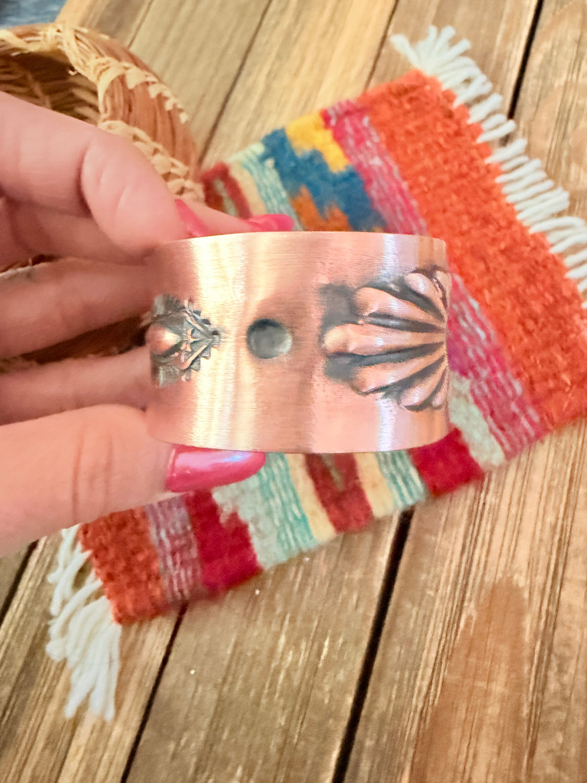 Handcrafted Copper Cuff Bracelet by Elvira Bill