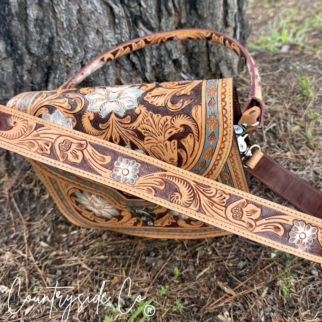 Stella Tooled Leather Concealed Carry Handbag