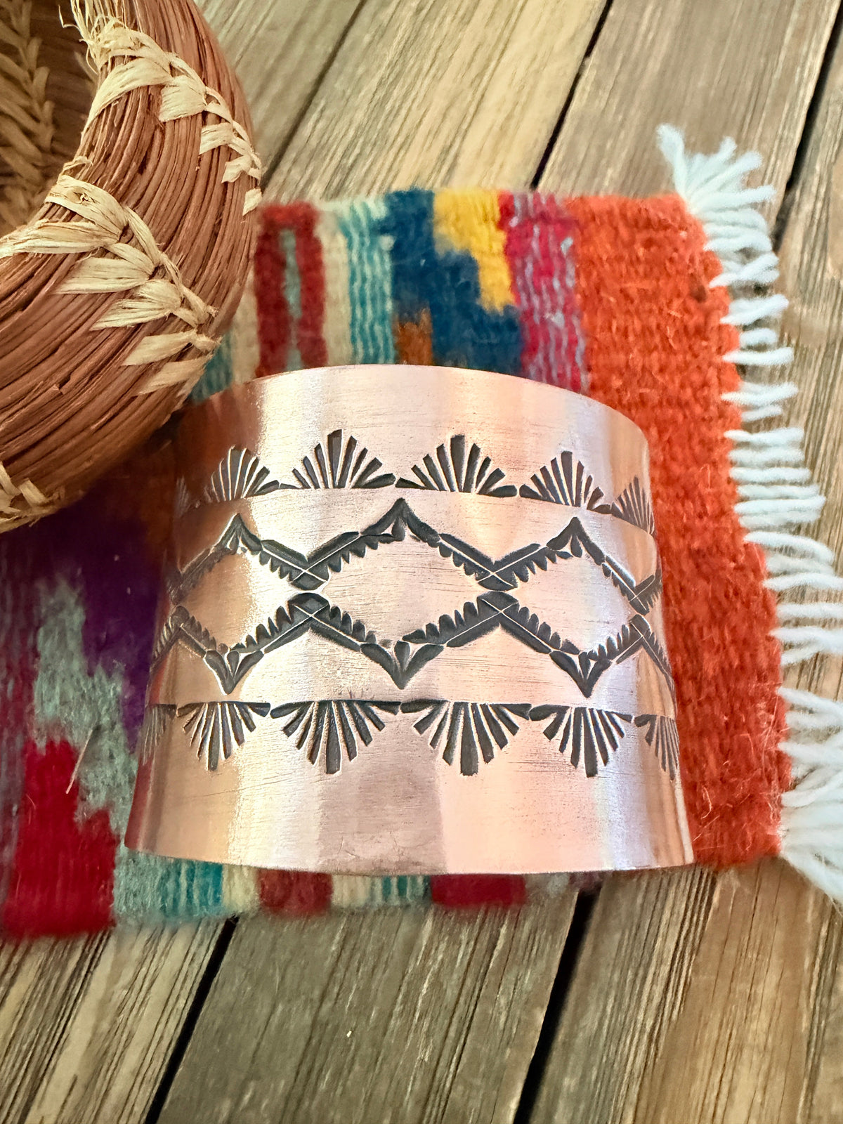 Handcrafted Copper Cuff Bracelet by Elvira Bill