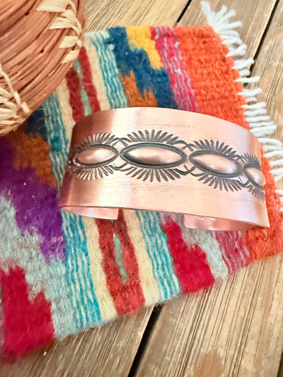 Handcrafted Copper Cuff Bracelet by Elvira Bill