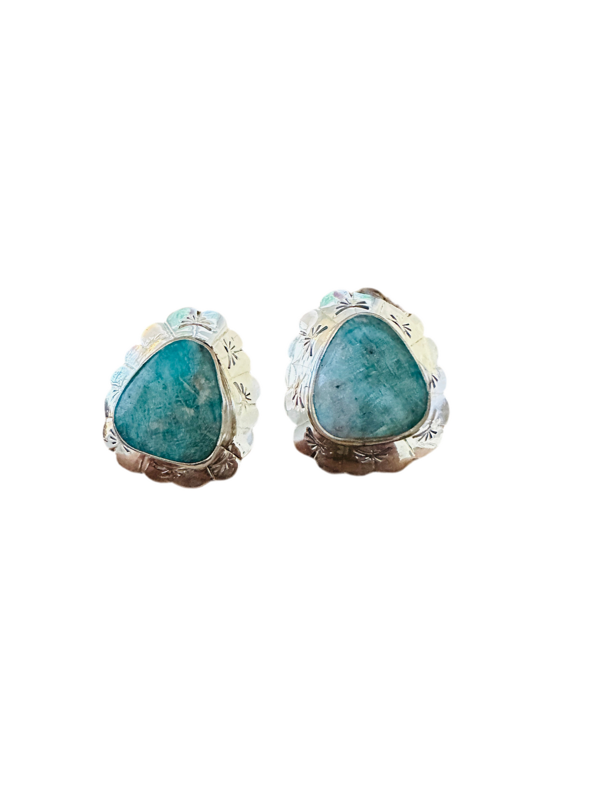 Handcrafted Turquoise & Sterling Silver Concho Post Earrings