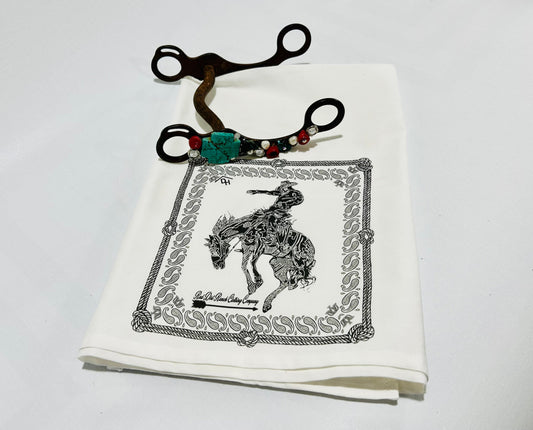 Bandana Bronc Dish Towel Black