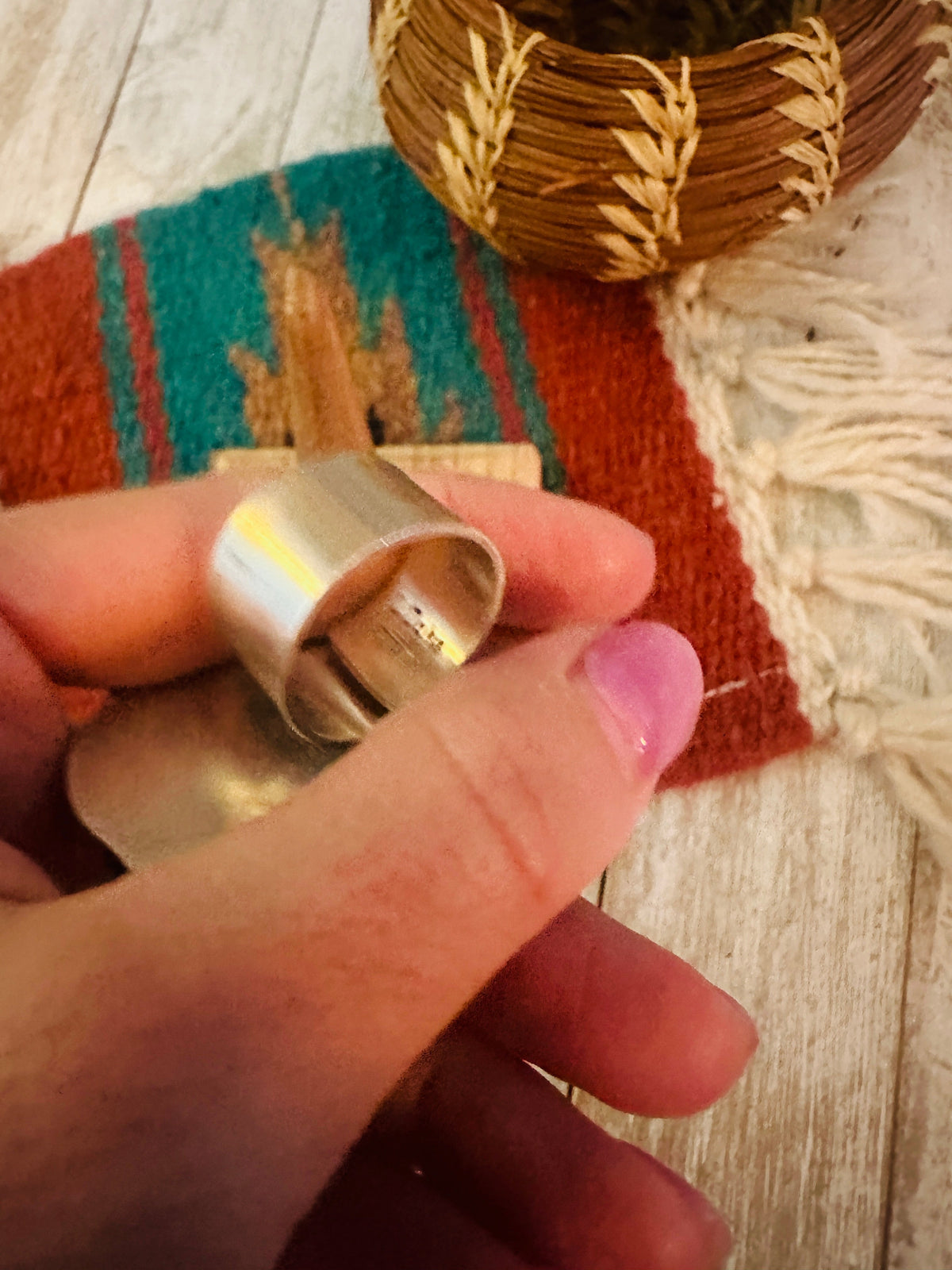 Handcrafted Sterling Silver Rose Adjustable Ring by Leander Tahe
