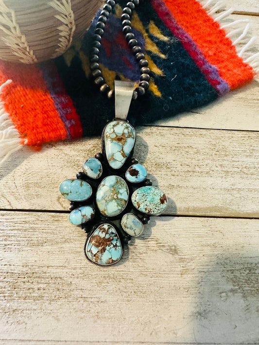 Handcrafted Golden Hills Turquoise & Sterling Silver Pendant by Paul Livingston