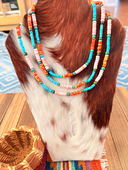 Handcrafted Multi Stone & Sterling Silver Candy Beaded Necklace
