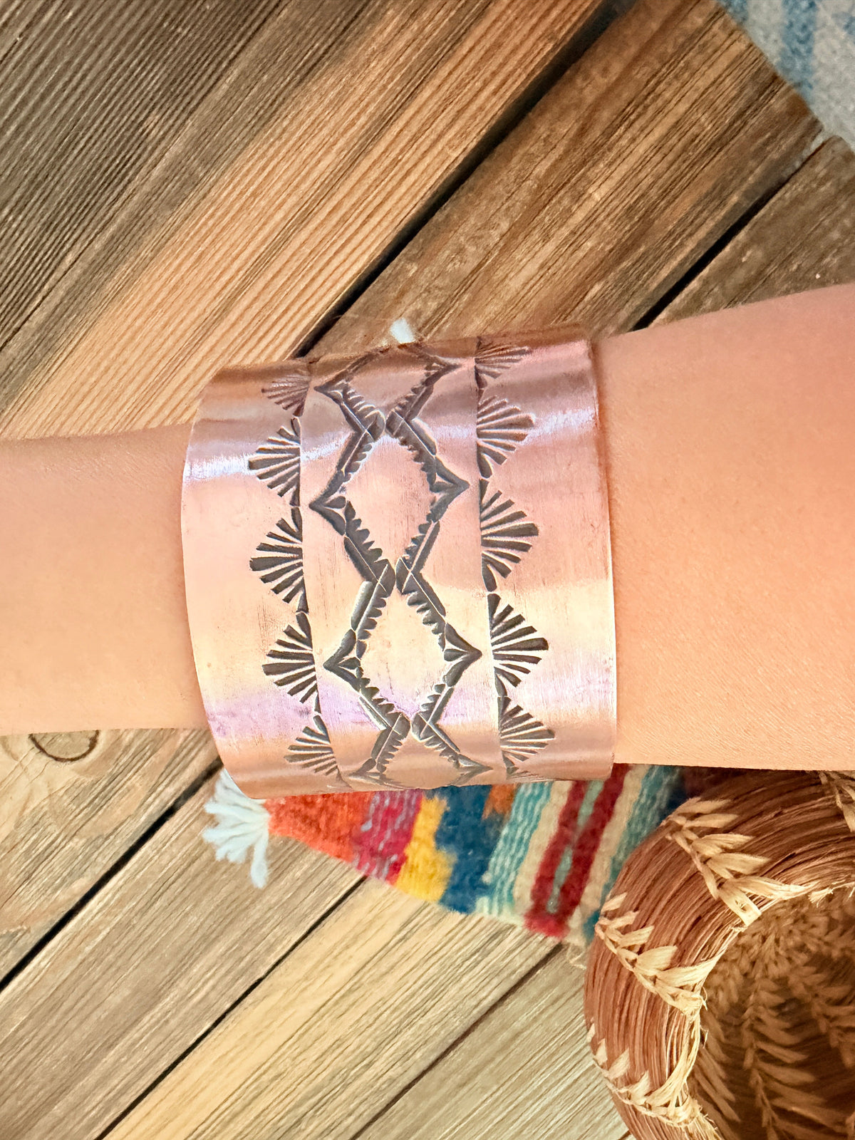 Handcrafted Copper Cuff Bracelet by Elvira Bill