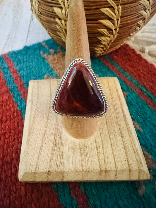 Handcrafted Purple Spiny & Sterling Silver Ring Size 6.5
