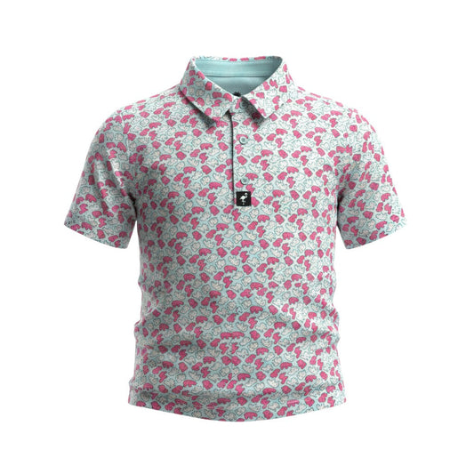 Youth Frosted Animal Cookie Golf Polo | Performance Stretch Golf Shirt | Moisture-Wicking Athletic Polo