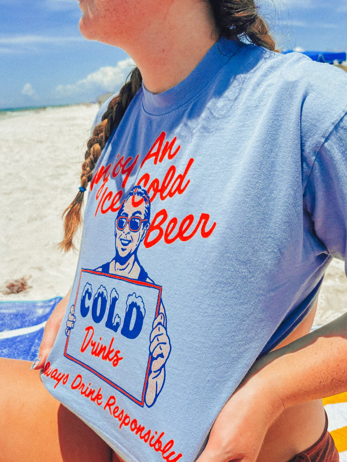 Underground Original Design: Enjoy an Iced Cold Beer Cropped TShirt