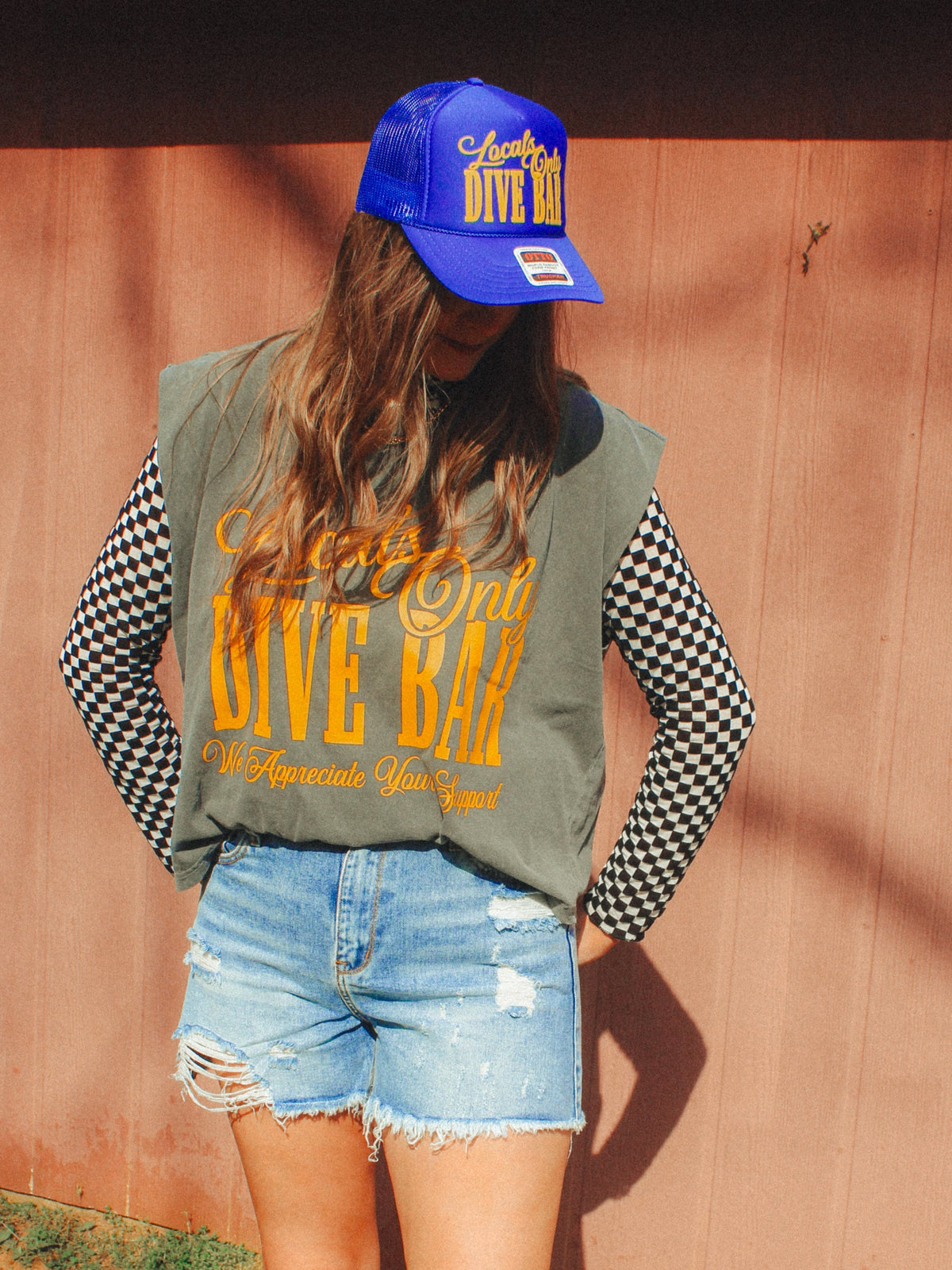 Underground Original Design: Locals Only Dive Bar Vintage Cropped Muscle Tank