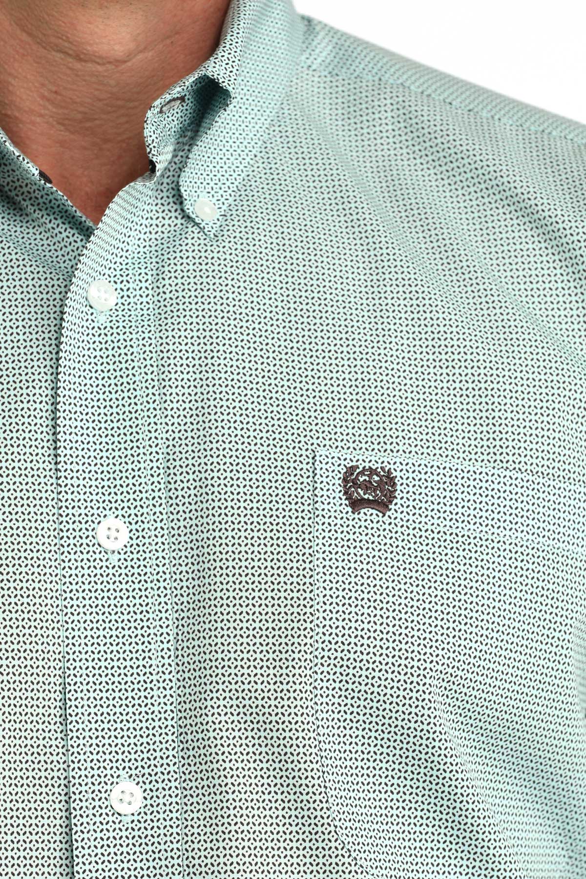 Men’s Light Blue Patterned LS Shirt
