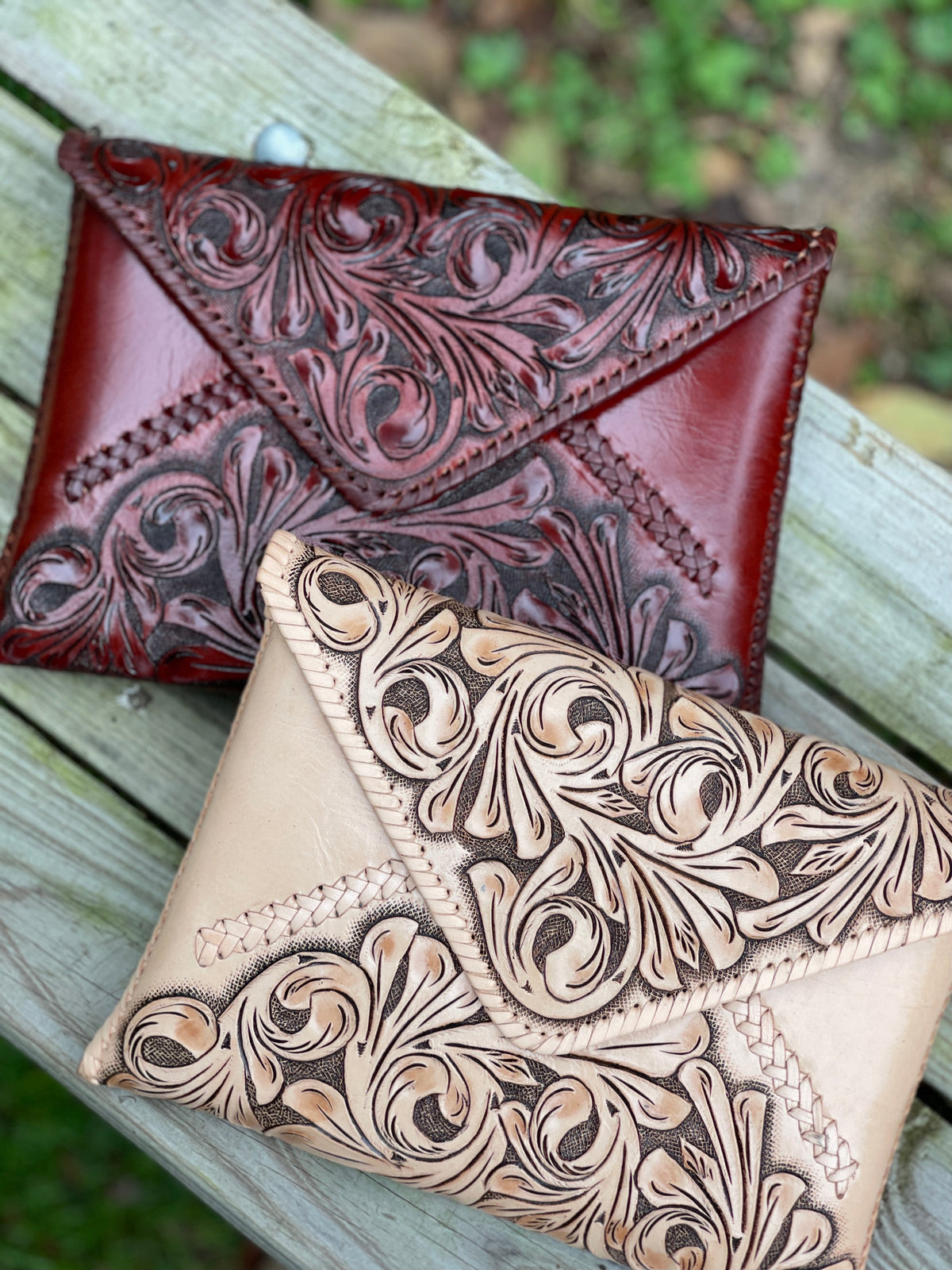 Hand-Tooled Leather Crossbody & Clutch Bag "ITALIA" by ALLE