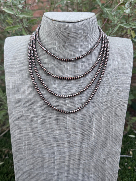 Handcrafted Copper 5mm Saucer Beaded Necklace