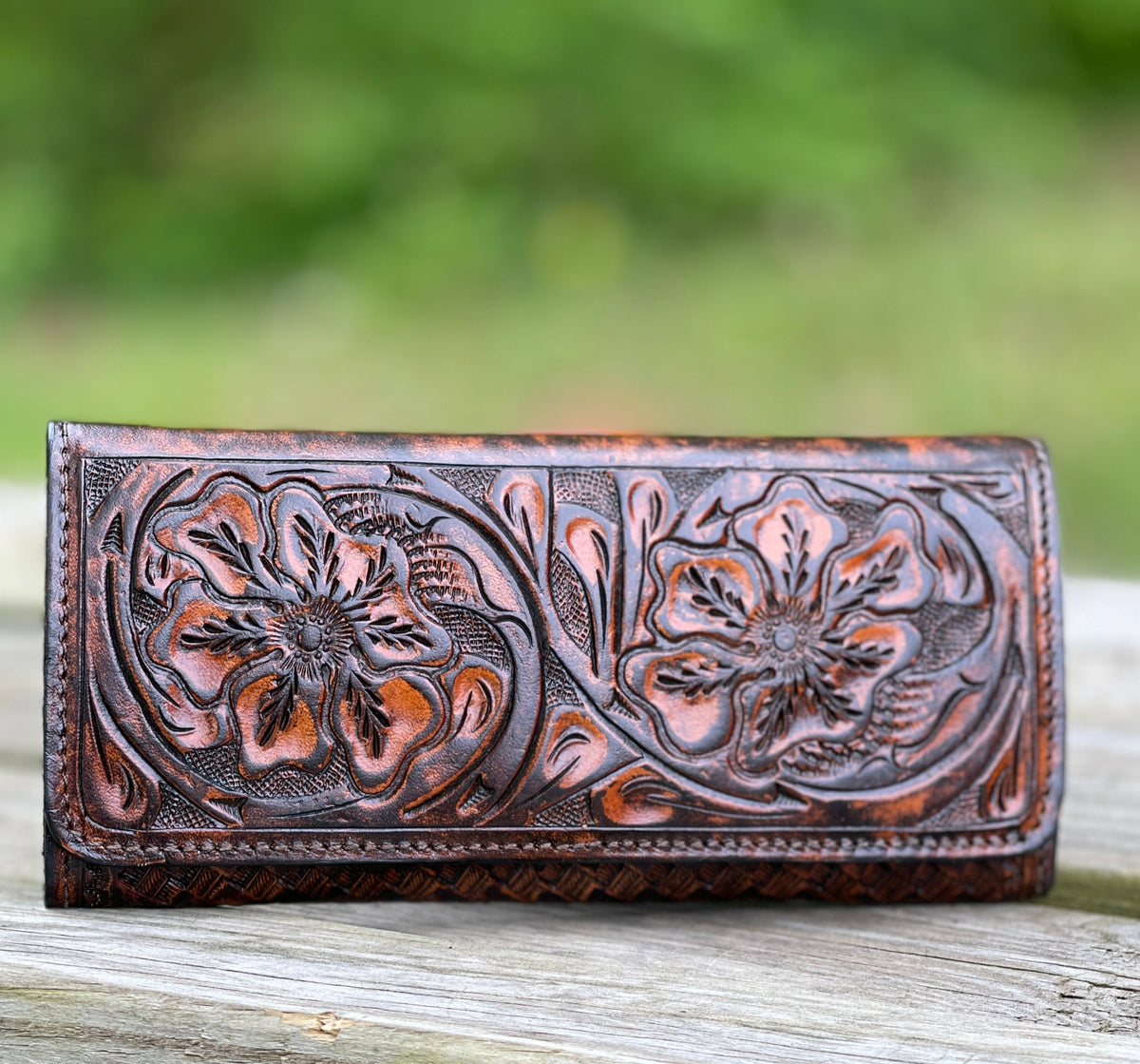 Hand Tooled Leather Wallet, "WALLET" by ALLE